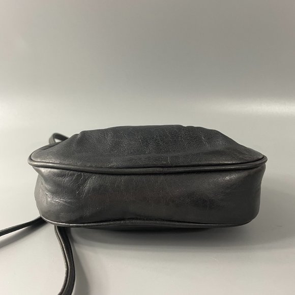 Authentic Vintage Mark Cross Oval Ash-Gray Leather Mini Crossbody Bag/Purse - Picture 10 of 15